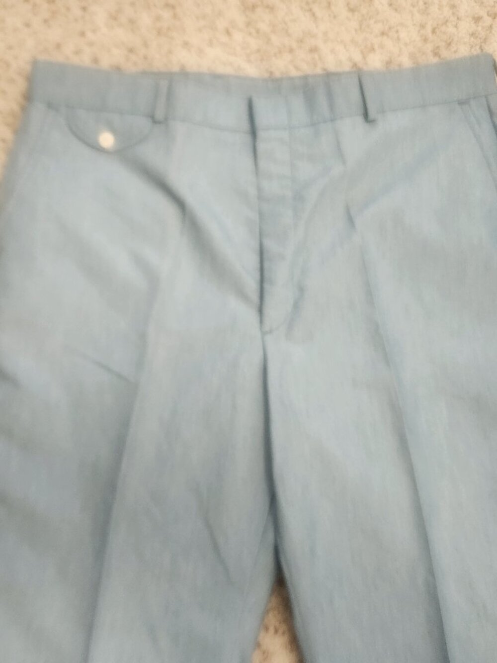 men's vintage pants 36 Farah blue casual late 1970s NEW